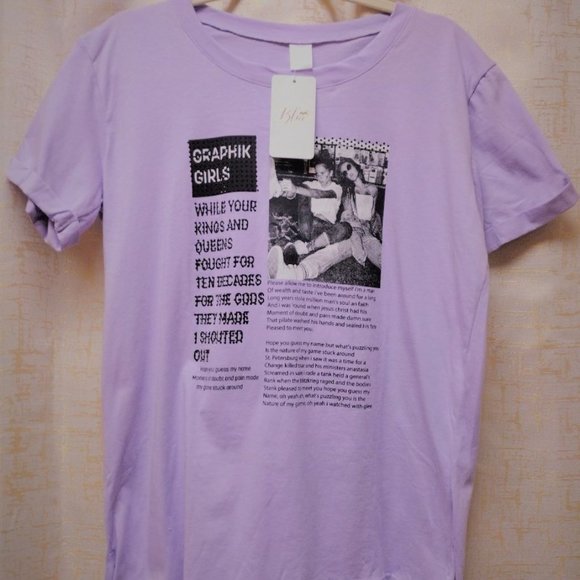 Graphic T-Shirt Short Sleeve. 29" Long. Magenta & Rhinestone.One SIze (Fits S-L) - Picture 3 of 6
